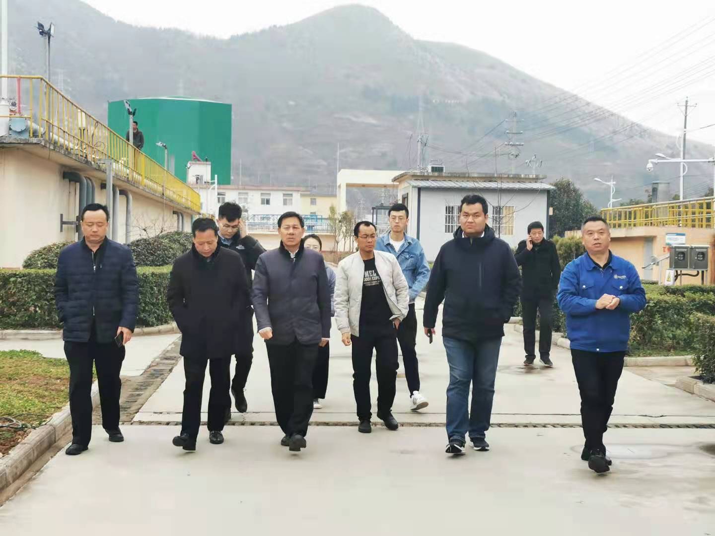 省发改委区域处到水情形公司丹凤县污水处理厂调研